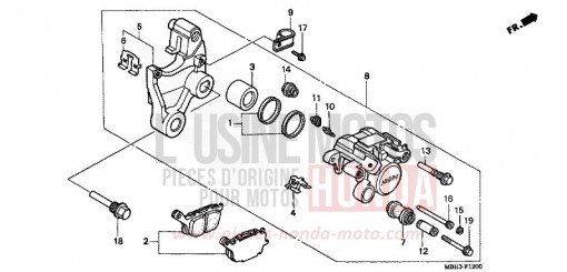 ETRIER DE FREIN ARRIERE VT1100C3X de 1999